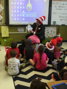Jeremiah Volunteers to Read for 1st Graders