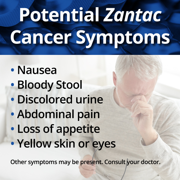 Person suffering from Zantac-related symptoms 